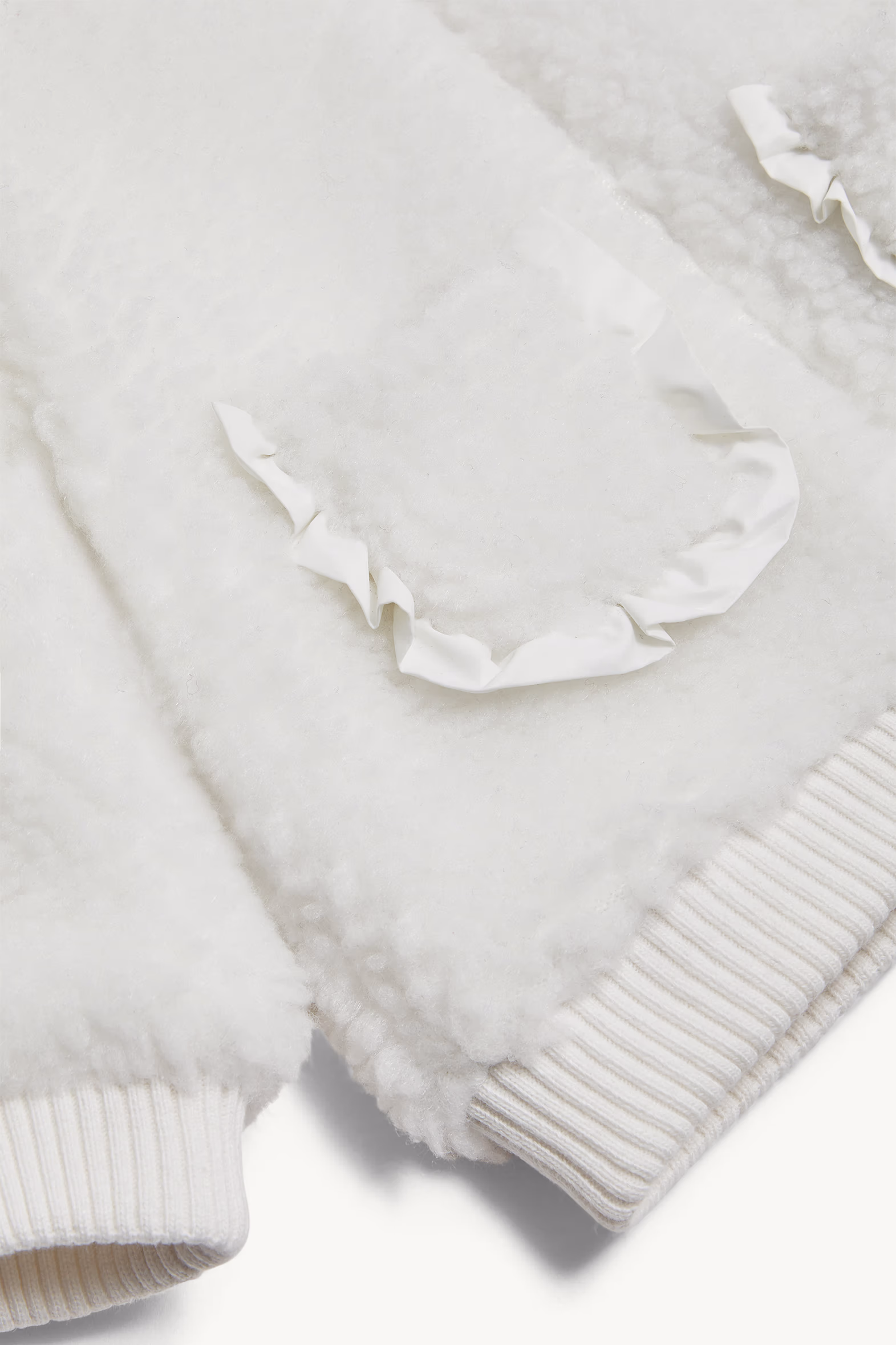 Teddy Zip-Up Hoodie Girl White Moncler 4